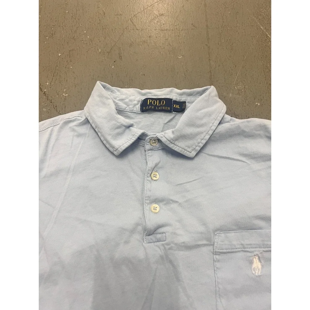Polo Ralph Lauren Polo Mens‎ 2XL Light Blue Pony Embroidered Golf Shirt Summeru